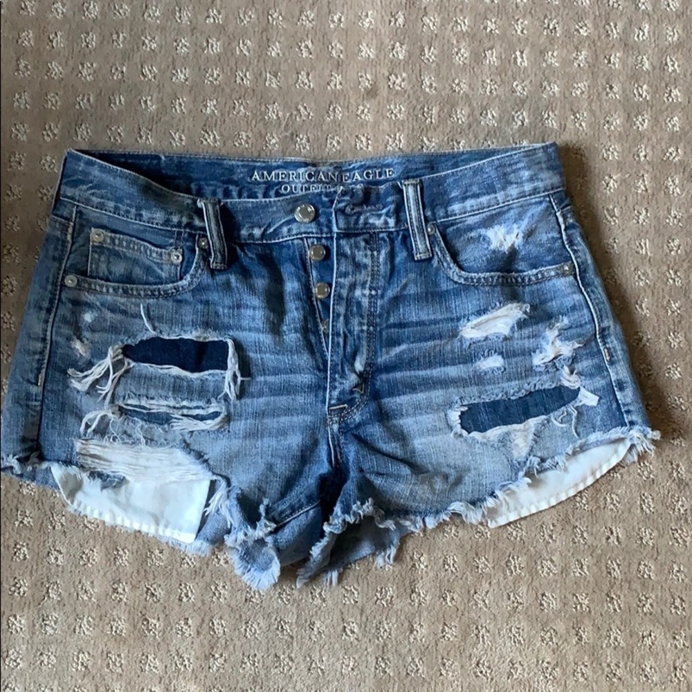 American Eagle high rise denim shorts